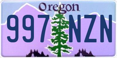 OR license plate 997NZN