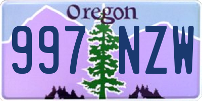 OR license plate 997NZW