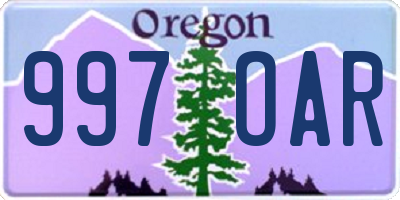 OR license plate 997OAR