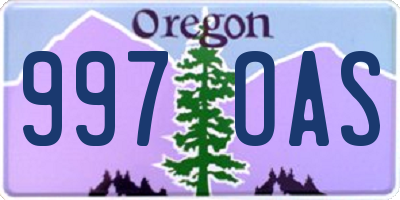 OR license plate 997OAS
