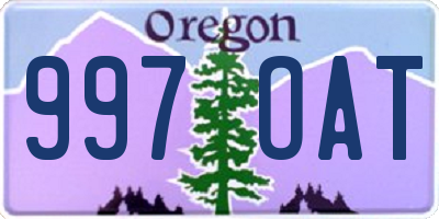 OR license plate 997OAT