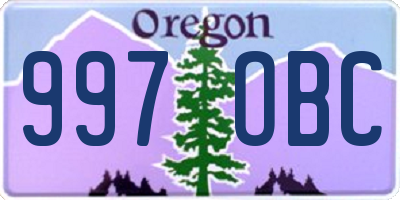 OR license plate 997OBC