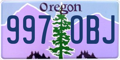 OR license plate 997OBJ