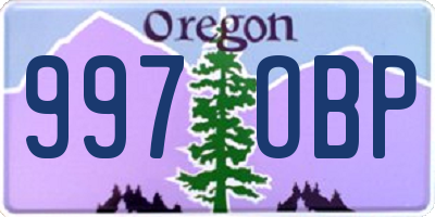 OR license plate 997OBP