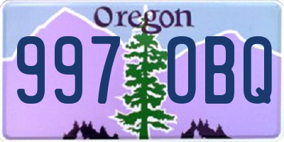 OR license plate 997OBQ