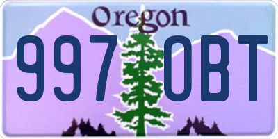 OR license plate 997OBT