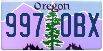 OR license plate 997OBX