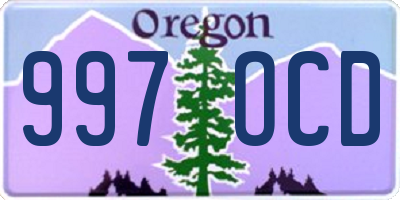 OR license plate 997OCD