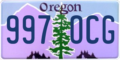 OR license plate 997OCG