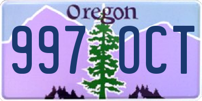 OR license plate 997OCT