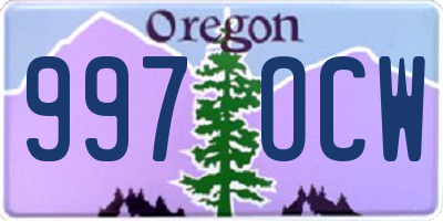 OR license plate 997OCW