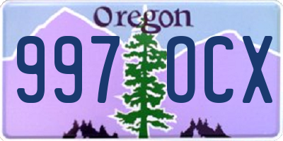 OR license plate 997OCX