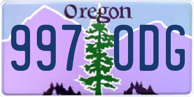 OR license plate 997ODG