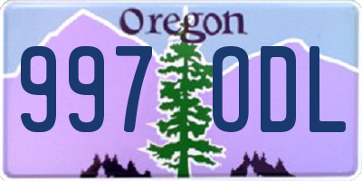 OR license plate 997ODL