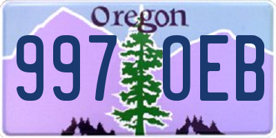 OR license plate 997OEB