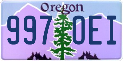 OR license plate 997OEI