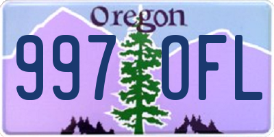 OR license plate 997OFL