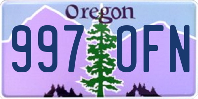 OR license plate 997OFN