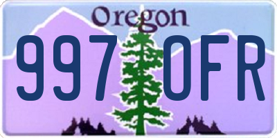 OR license plate 997OFR