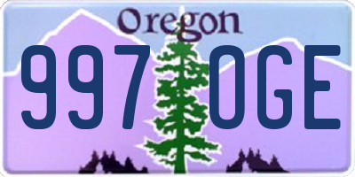 OR license plate 997OGE