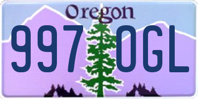 OR license plate 997OGL