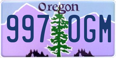 OR license plate 997OGM