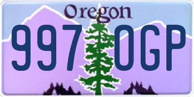 OR license plate 997OGP