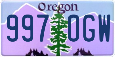 OR license plate 997OGW