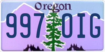 OR license plate 997OIG