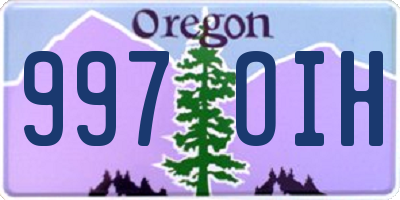 OR license plate 997OIH