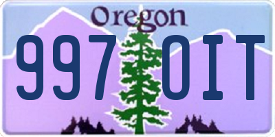 OR license plate 997OIT