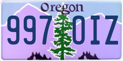 OR license plate 997OIZ