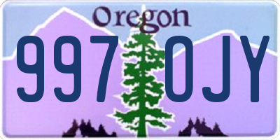 OR license plate 997OJY