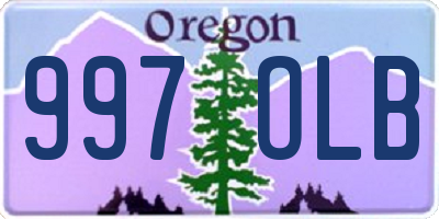 OR license plate 997OLB