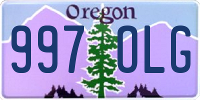 OR license plate 997OLG