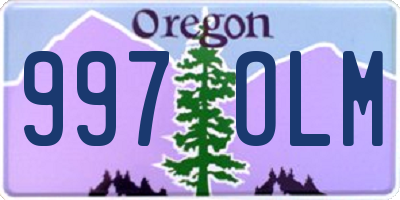 OR license plate 997OLM