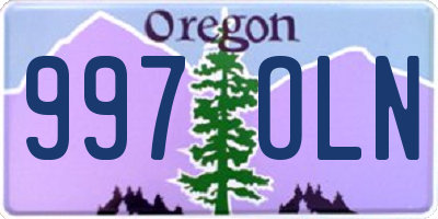 OR license plate 997OLN