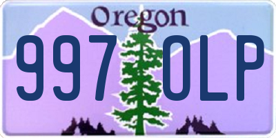 OR license plate 997OLP