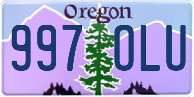 OR license plate 997OLU