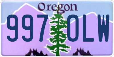 OR license plate 997OLW