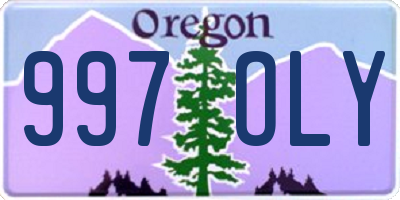 OR license plate 997OLY