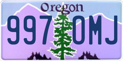 OR license plate 997OMJ