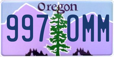 OR license plate 997OMM