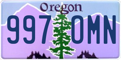 OR license plate 997OMN