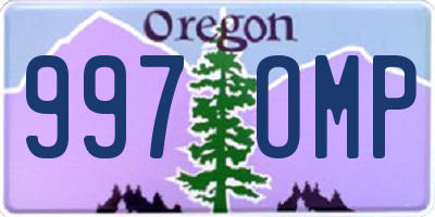 OR license plate 997OMP