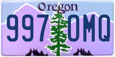 OR license plate 997OMQ