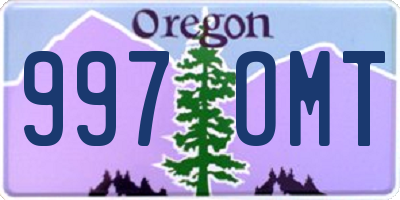 OR license plate 997OMT