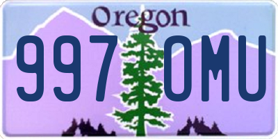 OR license plate 997OMU