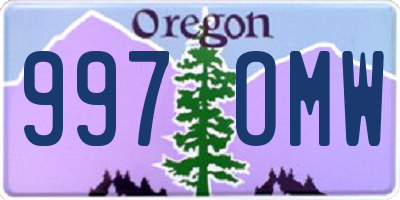 OR license plate 997OMW