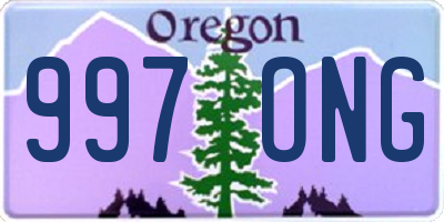 OR license plate 997ONG